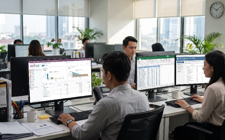 Kelebihan Odoo Dibandingkan Aplikasi Buatan Sendiri dan Excel